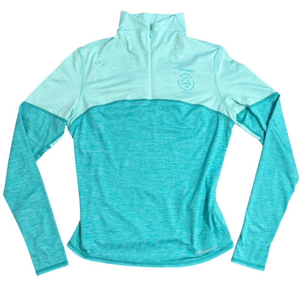Shamrock Marathon Brooks 1/4 Zip Pullover Virginia Beach Run Green Women's Small